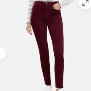 LOFT Corduroy Pants Women's Skinny Red Stretch Low Rise size 0